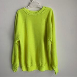 Neon Yellow Crew Neck Sweatshirt